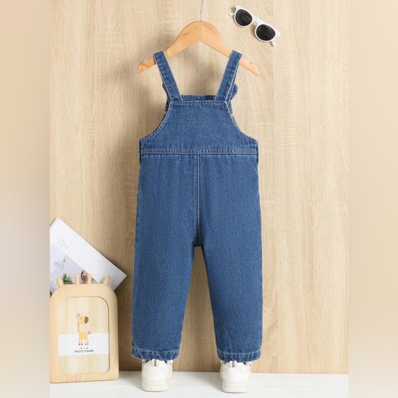 Shein Kids Embroidery Cartoon Pattern Denim Overall Jumpsuit (Size 2Y-3Y) - Picture 2 of 7